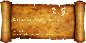 Kaluzsa Zamfira névjegykártya